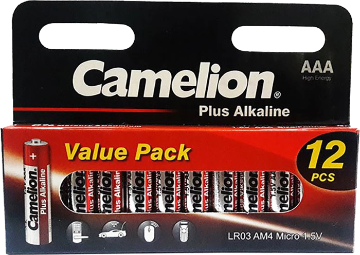 باتری نیم قلمی 12 عددی Camelion مدل PLUS ALKALINE LR03-HP12