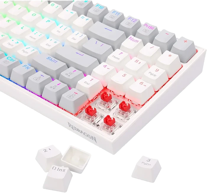 کیبورد سیمی گیمینگ Redragon مدل KITAVA K636 GWO RGB با سوئیچ قرمز