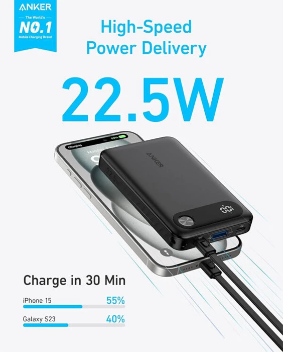 پاور بانک 10000 میلی‌آمپر ساعت Anker مدل Pocket sized A1388