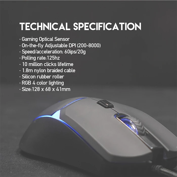 موس سیمی گیمینگ Fantech مدل CRYPTO VX7