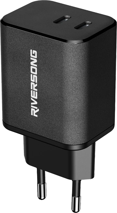 RIVERSONG POWERKUB G45 AD101-EU 45W FAST CHARGE BLACK WALL CHARGER