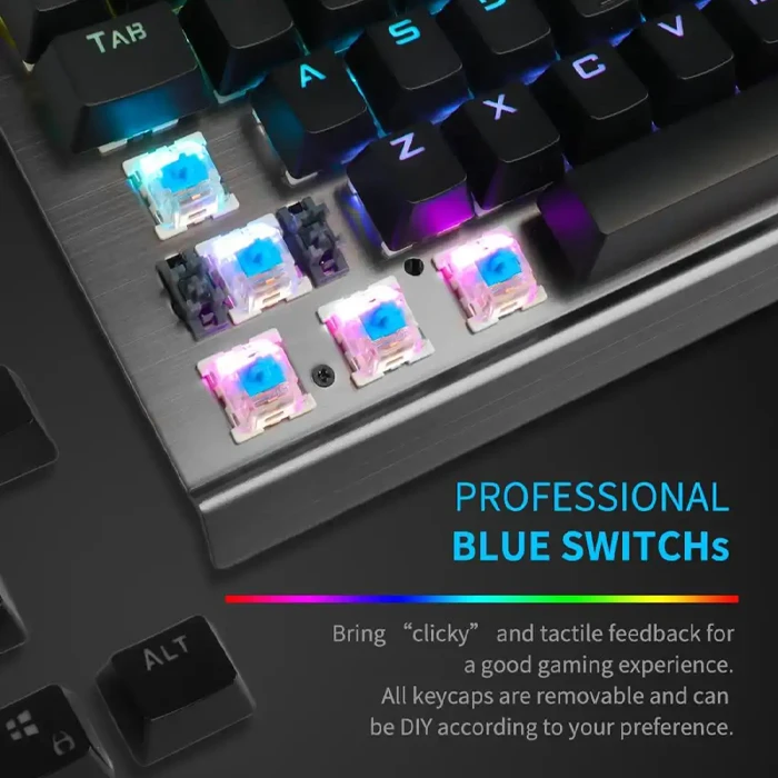 کیبورد سیمی گیمینگ Redragon مدل SURYA K563 RGB با سوئیچ آبی