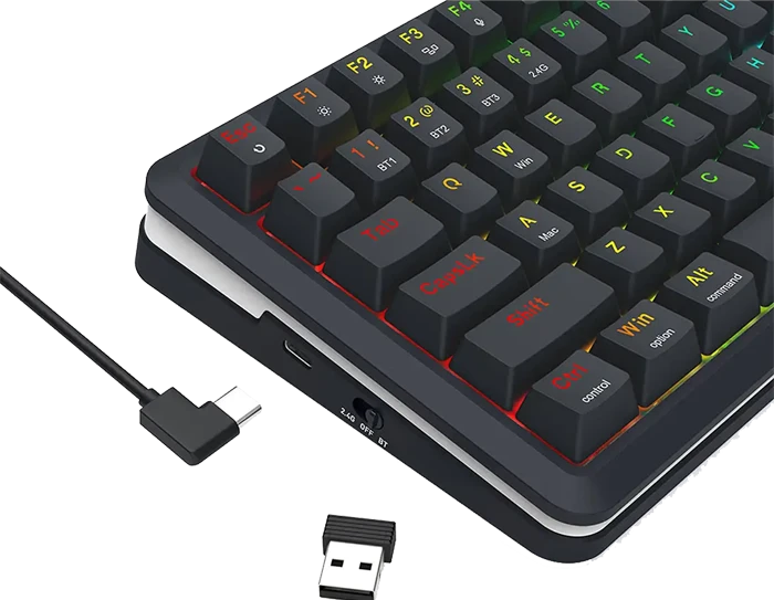 کیبورد بی سیم گیمینگ Redragon مدل K708 PRO Black RGB
