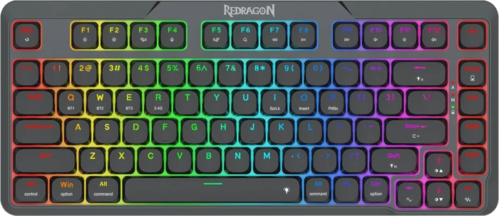 REDRAGON GAMING AETHER K706 PRO RED SWITCH RGB BLACK TAKHTJAMSHID WIRELESS MECHANICAL KB