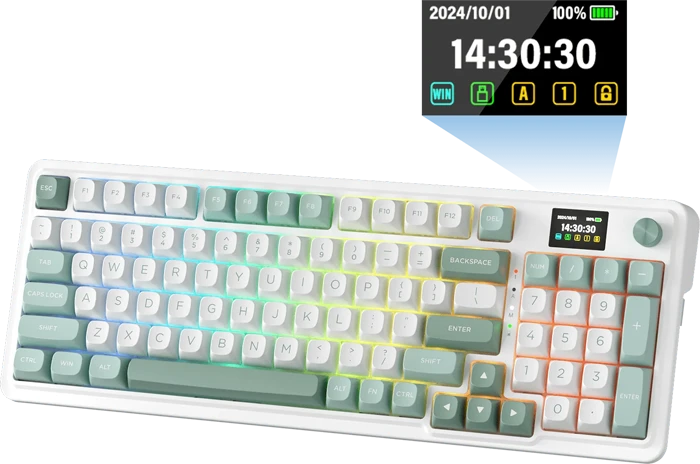 کیبورد بی سیم گیمینگ Redragon مدل GALATIN PRO 719WG RGB با سوئیچ Mint Mambo