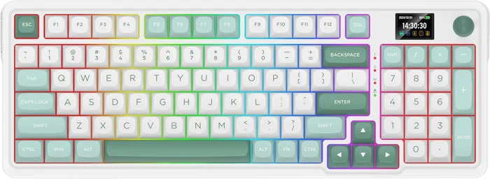 REDRAGON GAMING GALATIN PRO K719WG RGB MINT MAMBO SWITCH WHITE/GREEN TAKHTJAMSHID MECHANICAL KB