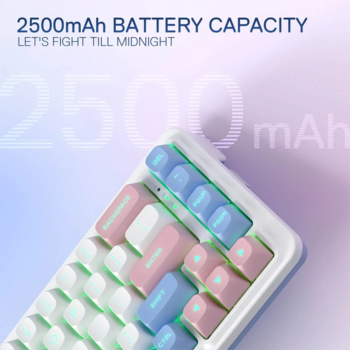 کیبورد بی سیم گیمینگ Redragon مدل NOVA PRO K709 WBP RGB با سوئیچ Mint Mambo
