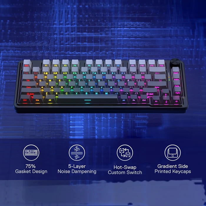 کیبورد بی سیم گیمینگ Redragon مدل UCAL K673SP PRO RGB با سوئیچ Mint mambo