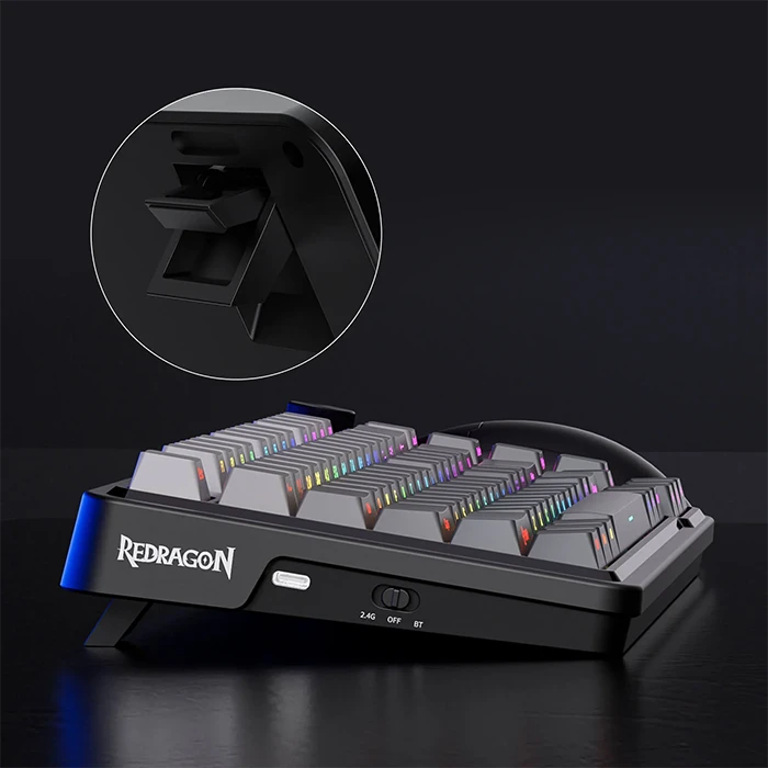 کیبورد بی سیم گیمینگ Redragon مدل UCAL K673SP PRO RGB با سوئیچ Mint mambo