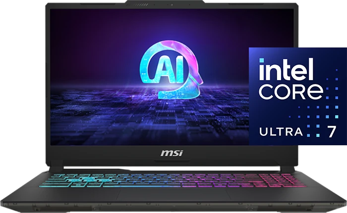 لپ تاپ گیمینگ 15.6 اینچ MSI مدل Cyborg 15 AI A1VEK (Ultra7 155H-16GB-1TB SSD-RTX4050-FHD-Backlite-BAG)