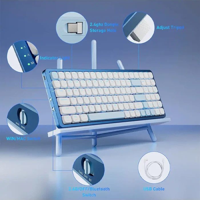 کیبورد بی سیم گیمینگ Redragon مدل EVA PRO K684 RGB با سوئیچ قرمز
