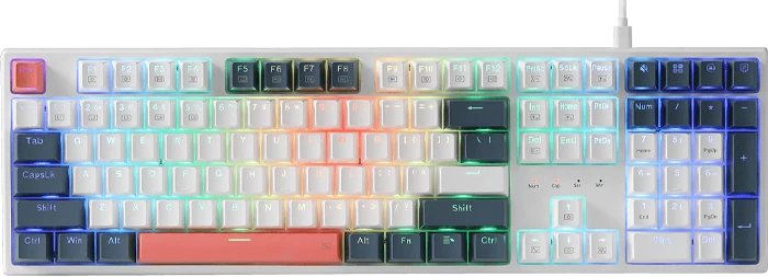 REDRAGON GAMING TRUNDLE K668 WBO RGB RED SWITCH WHITE/BLUE TAKHTJAMSHID MECHANICAL KB