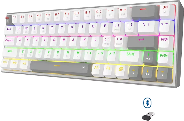 کیبورد بی سیم گیمینگ Redragon مدل LENA PRO K705WG-R RGB با سوئیچ قرمز