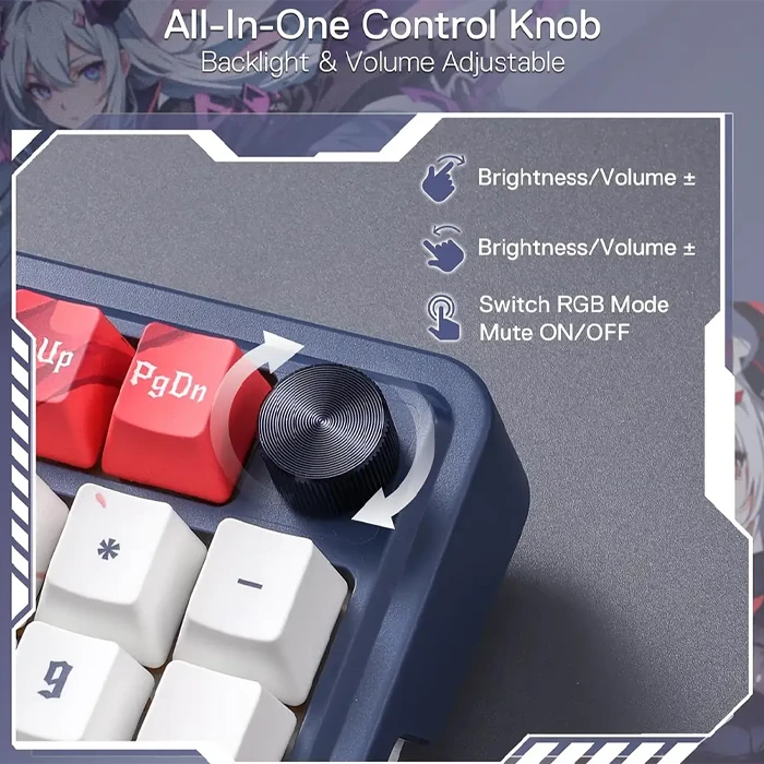 کیبورد بی سیم گیمینگ Redragon مدل EISA K686 AK PRO RGB با سوئیچ قرمز
