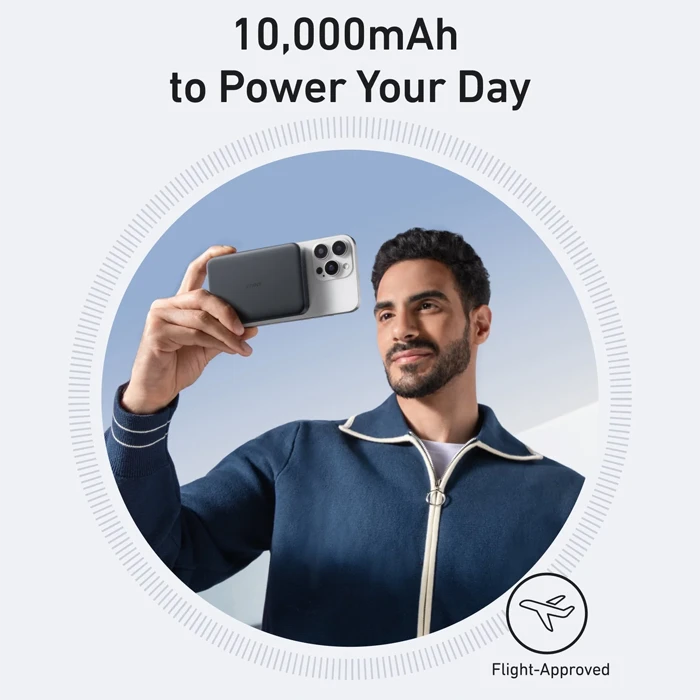 پاور بانک 10000 میلی‌آمپر ساعت Anker مدل MagGo Ultra-Slim 10K A1664