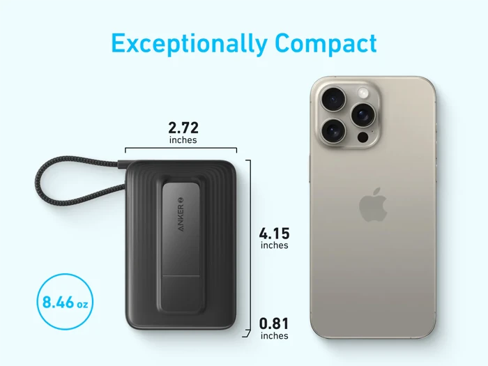 پاور بانک 10000 میلی‌آمپر ساعت Anker مدل Zolo Magnetic A1685