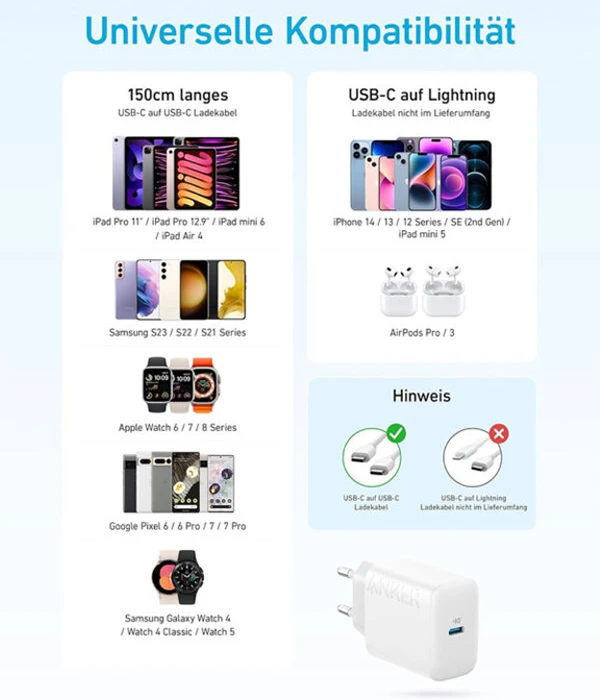 شارژر دیواری Anker مدل Select Charger B2347 به همراه کابل Type-C