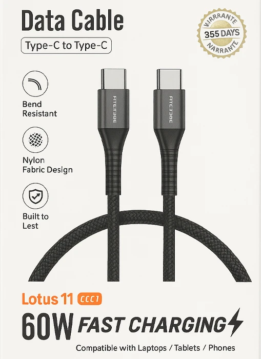 کابل شارژ 1 متری Type-C ریورسانگ مدل LOTUS 11 LCC1