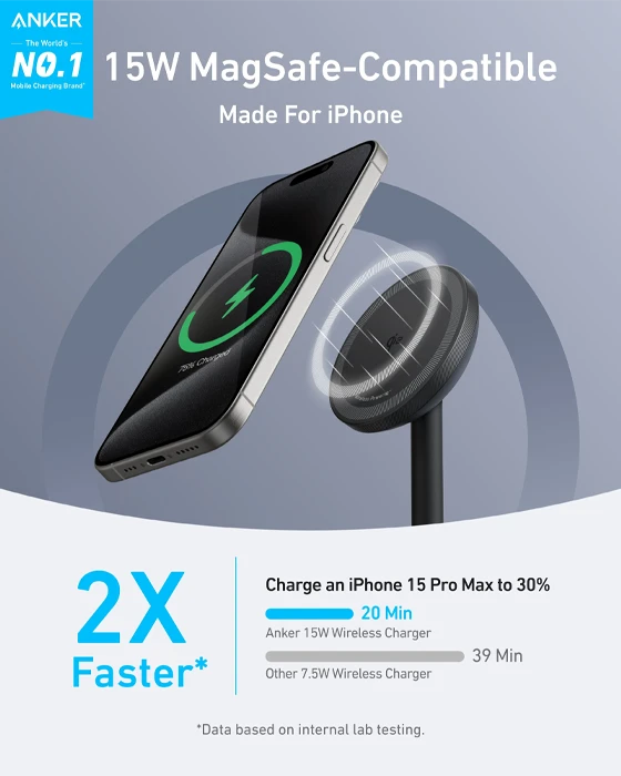 شارژر بی سیم Anker مدل MagGo Wireless Charger A25X1