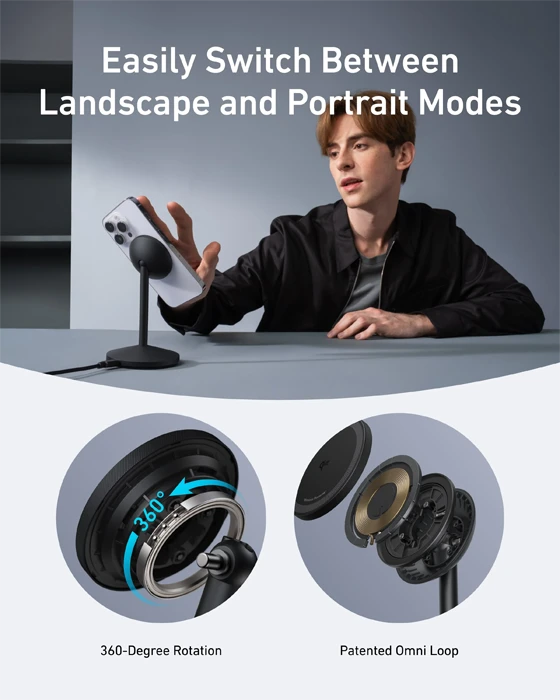 شارژر بی سیم Anker مدل MagGo Wireless Charger A25X1