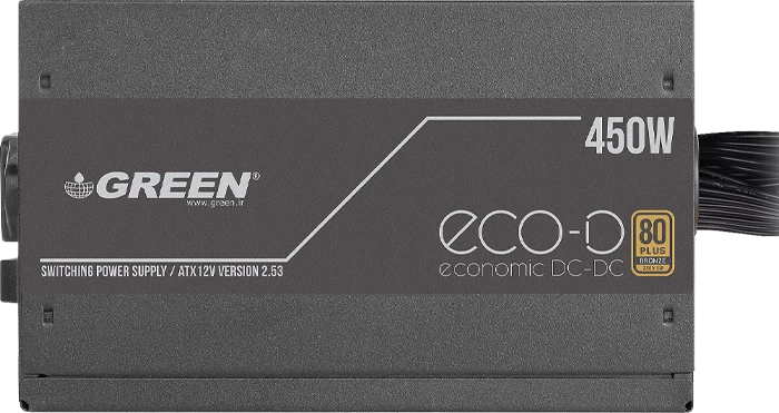 پاور 450 وات Green مدل GP450A-ECO D 80PLUS Bronze
