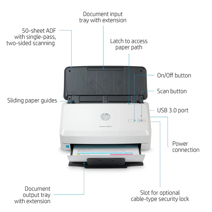 اسکنر HP مدل ScanJet Pro 2000 s2