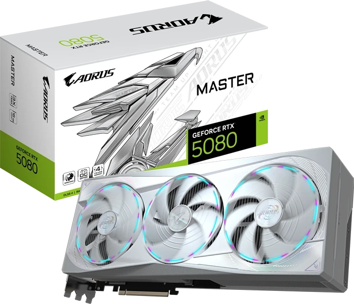 کارت گرافیک Gigabyte مدل AORUS GeForce RTX 5080 MASTER ICE 16G