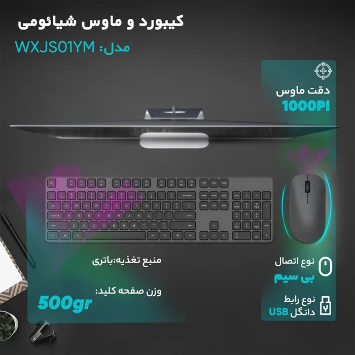کیبورد و موس بی سیم Xiaomi مدل Mi Wxjs01Ym