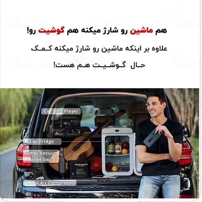 پاوربانک و جامپ استارتر خودرو ۱۸۰۰۰ میلی آمپر ساعت 70Mai مدل Midrive PS06