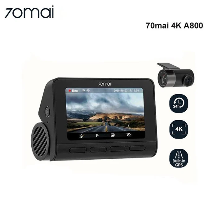 دوربین فیلم برداری خودرو 70Mai مدل 70maI Dash Cam 4K + Rear Cam Set(RC06) A800S