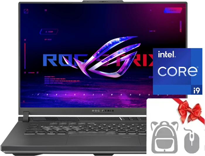 لپ تاپ گیمینگ 16 اینچ Asus مدل ROG Strix G16 G614JIR-N3043 (Core i9-14900HX-16GB-1TB SSD-RTX4070-FHD+-Backlight-BAG-Mouse)