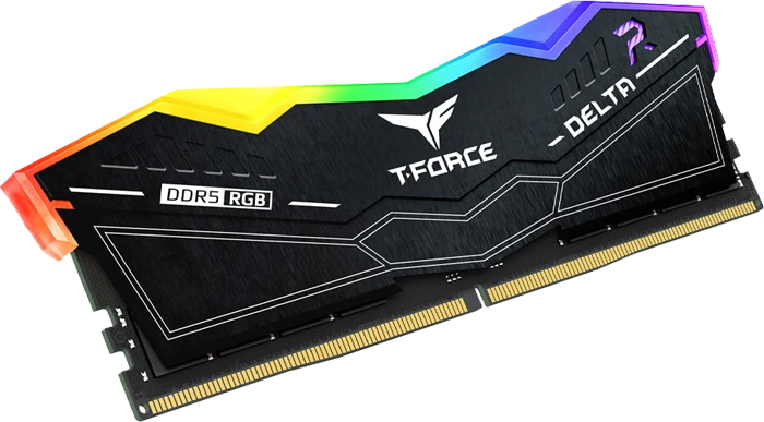 رم کامپیوتر 64 گیگابایت (32GB*2) TeamGroup مدل DELTA RGB DDR5 BLACK 6000MHz