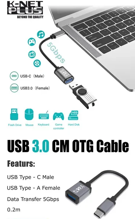 تبدیل OTG به USB 3.0 کی نت پلاس مدل KP-COTG30CM