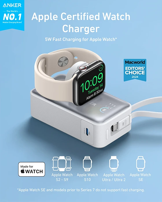 پاور بانک 10000 میلی‌آمپر ساعت Anker مدل MagGo Power Bank A1657
