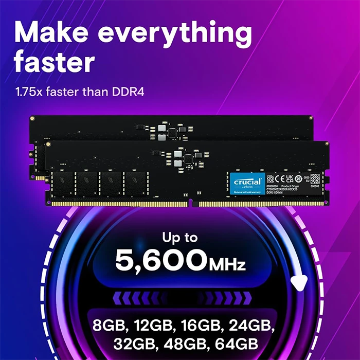 رم لپ تاپ 8 گیگابایت Crucial مدل CT8G56C46S5 DDR5 5600MHz CL46
