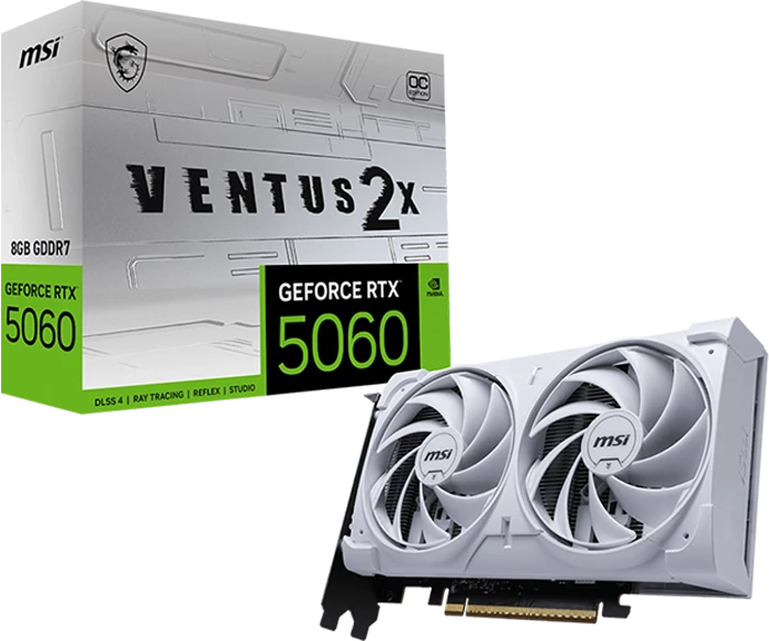 کارت گرافیک MSI مدل GeForce RTX 5060 VENTUS 2X OC 8G WHITE