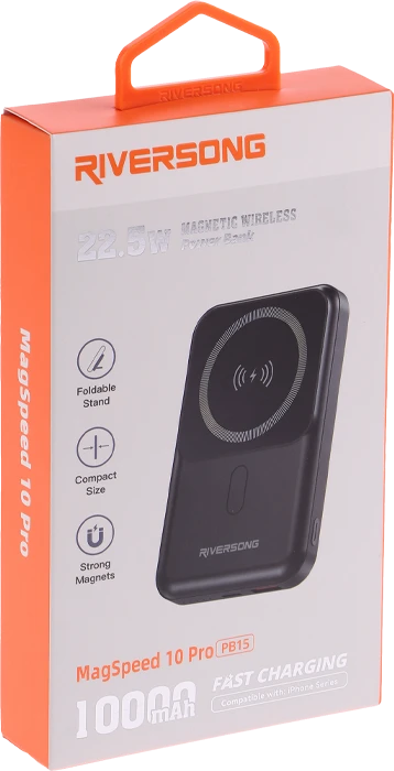پاور بانک 10000 میلی‌آمپر ساعت Riversong مدل MagSpeed 10 PRO PB15