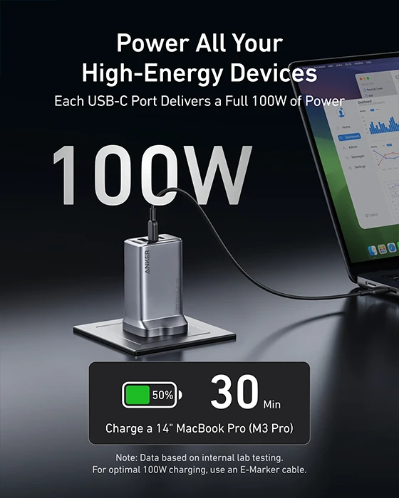 شارژر دیواری 100 وات Anker مدل A2688