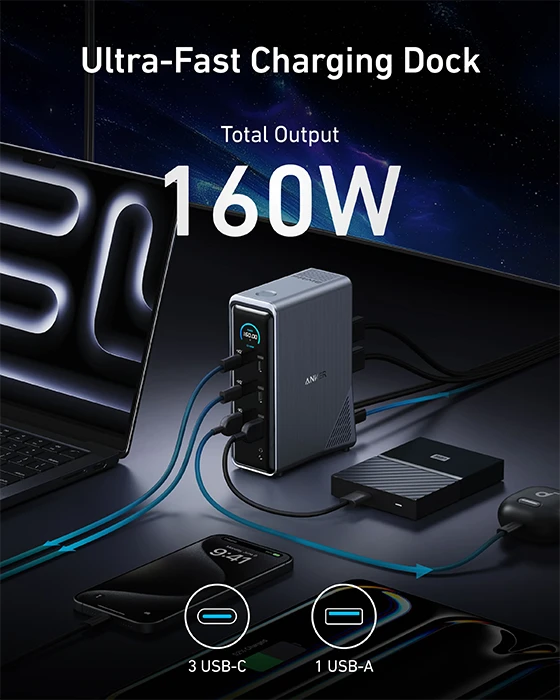 هاب شارژ 14 پورت Anker مدل Prime Docking Station A83B6