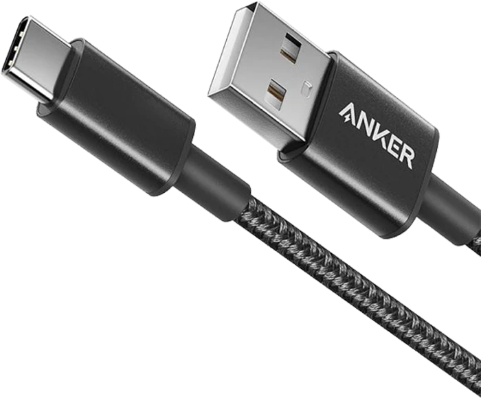 کالا Anker مدل NYLON USB TO TYPE-C A8173H11 6FT BLACK ASLI BRAIDED CABLE
