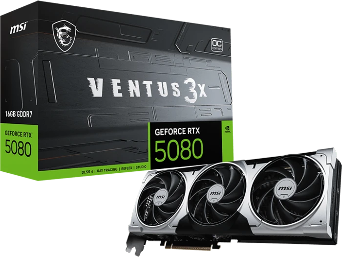 کارت گرافیک MSI مدل GeForce RTX 5080 16G VENTUS 3X OC PLUS