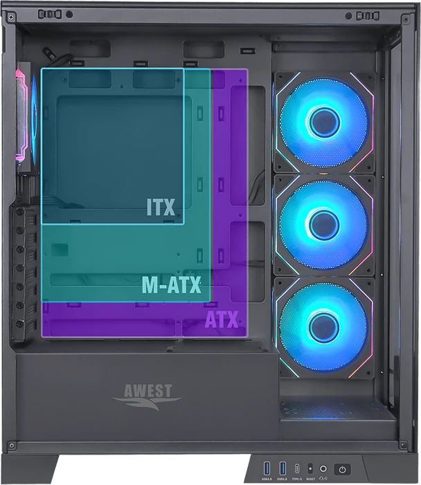 کیس گیمینگ Awest مدل GT-AQ16-MB