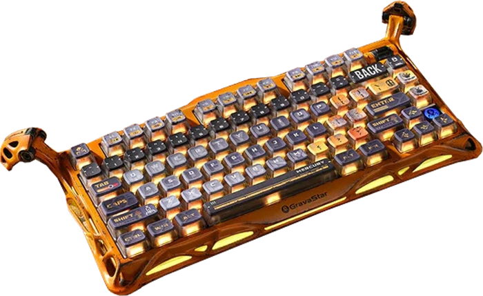 کیبورد مکانیکال گیمینگ GravaStar مدل Mercury K1 Pro Special Edition Battle-Worn Yellow