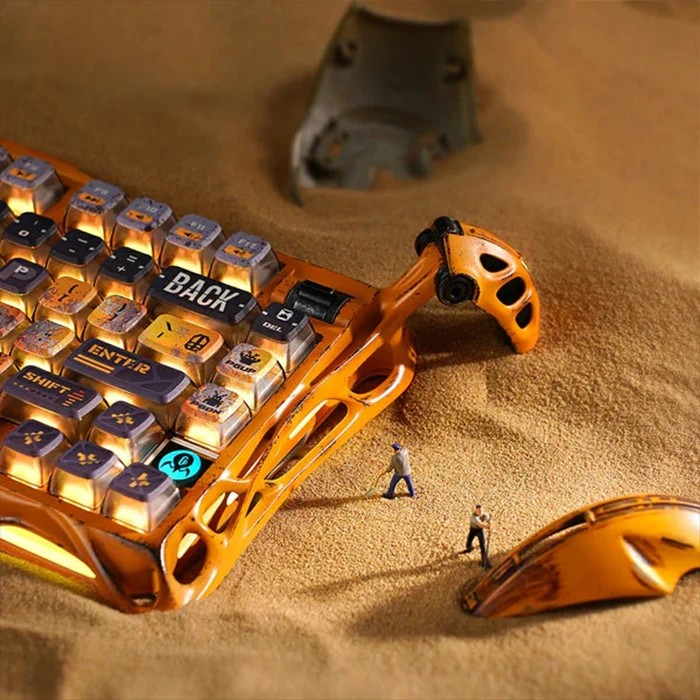 کیبورد مکانیکال گیمینگ GravaStar مدل Mercury K1 Pro Special Edition Battle-Worn Yellow