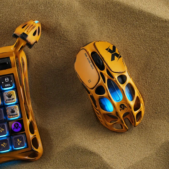 موس گیمینگ GravaStar مدل Mercury X Battle Worn-Yellow Special Edition