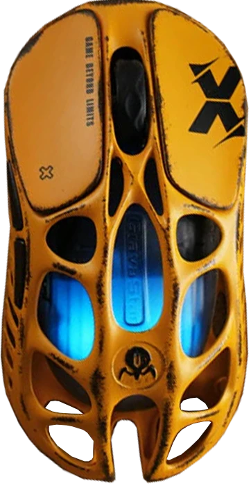 موس گیمینگ GravaStar مدل Mercury X Battle Worn-Yellow Special Edition