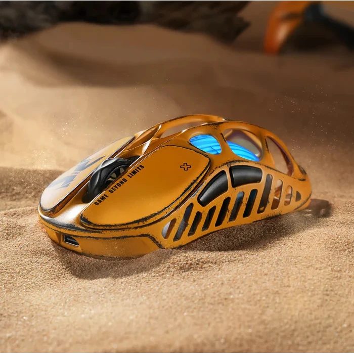 موس گیمینگ GravaStar مدل Mercury X Battle Worn-Yellow Special Edition