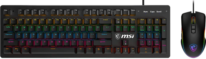 موس MSI مدل FORGE GK300 BLUE SWITCH US BLACK TAKHTJAMSHID WIRED KB & MOUSE COMBO