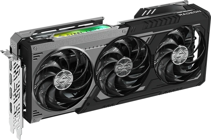 کارت گرافیک ASRock مدل Radeon RX 9070 XT Steel Legend Dark 16GB
