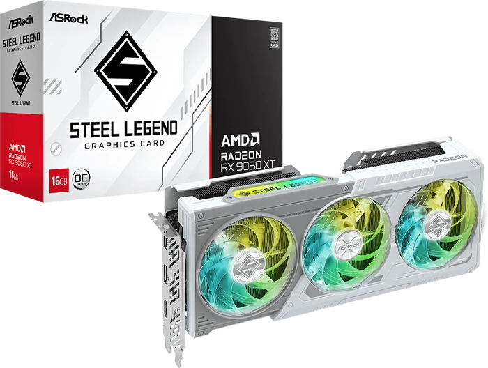 کارت گرافیک ASRock مدل Radeon RX 9060 XT Steel Legend 16GB OC